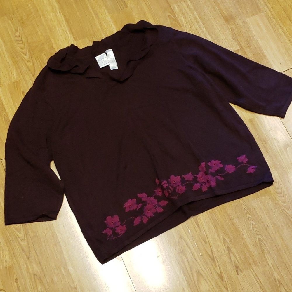 Vintage Emma James burgundy sweater 1X